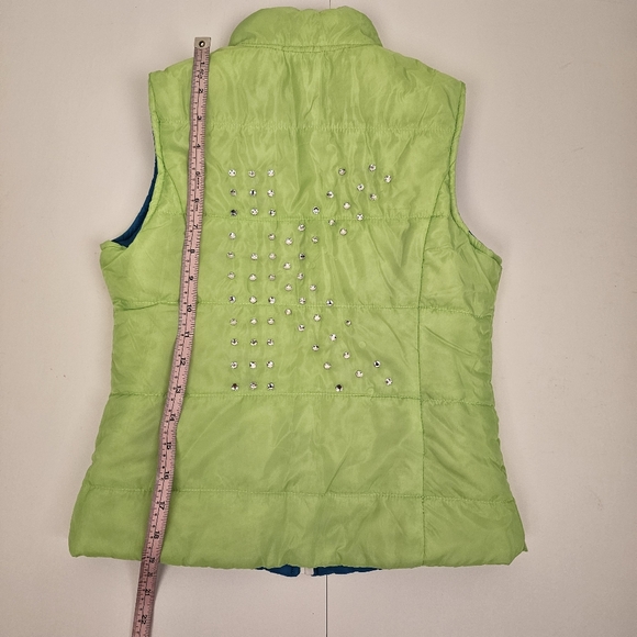 Weissman white sequined top blue shorts green vest hip-hop dance costume size LC - Picture 10 of 10